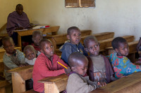 Maasai children in school. Boys sitting separately from girls.
