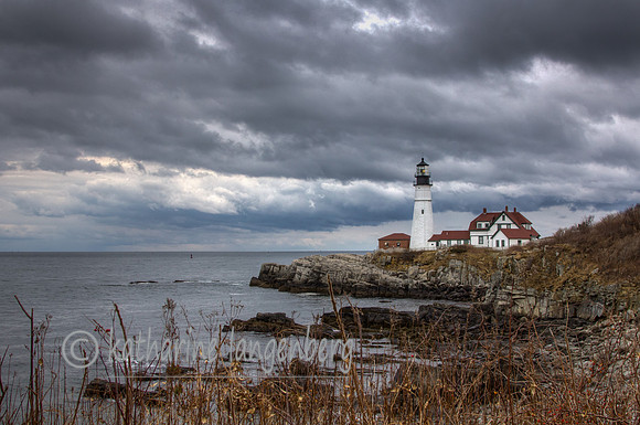 Stormy skies at Portland Head lighthouse