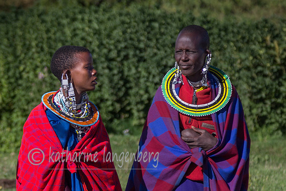 Maasai women in traditional dress.