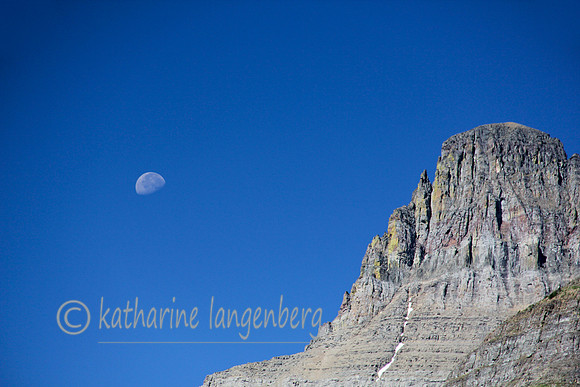 moon and mountain, Glacier National Park, MT