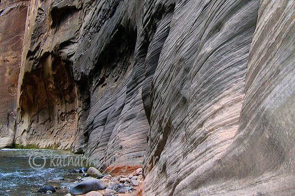 Textured canyon wall