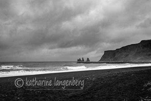 Black sand beaches of the village of Vik