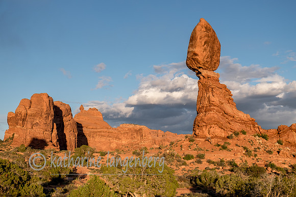 Balance Rock, sunset glow