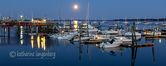 Full Moon/Blue Hour over Rockland Harbor, Maine