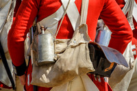British soldier's 18 century equipment during battle.